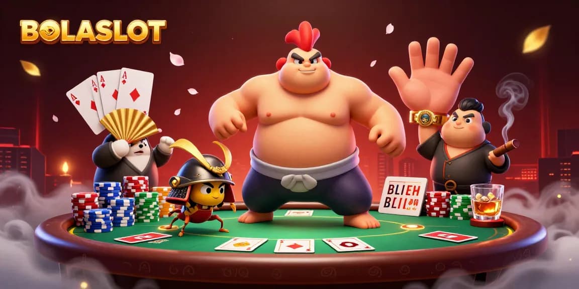 Engage in thrilling BOLASLOT action as characters illustrate rich gambling excitement.